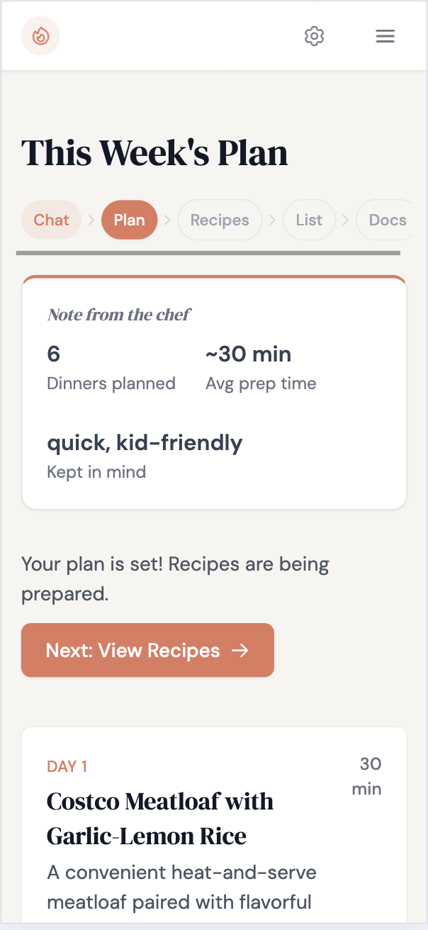 Your Weekly Meal Plan