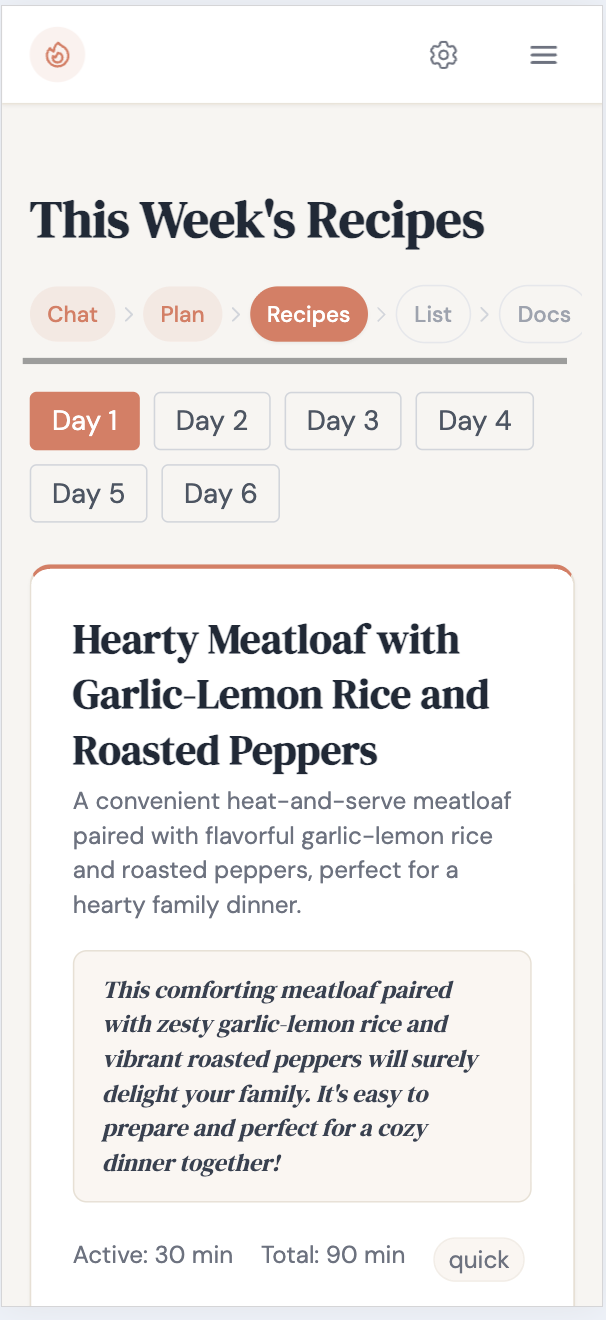 Full Recipes with Instructions